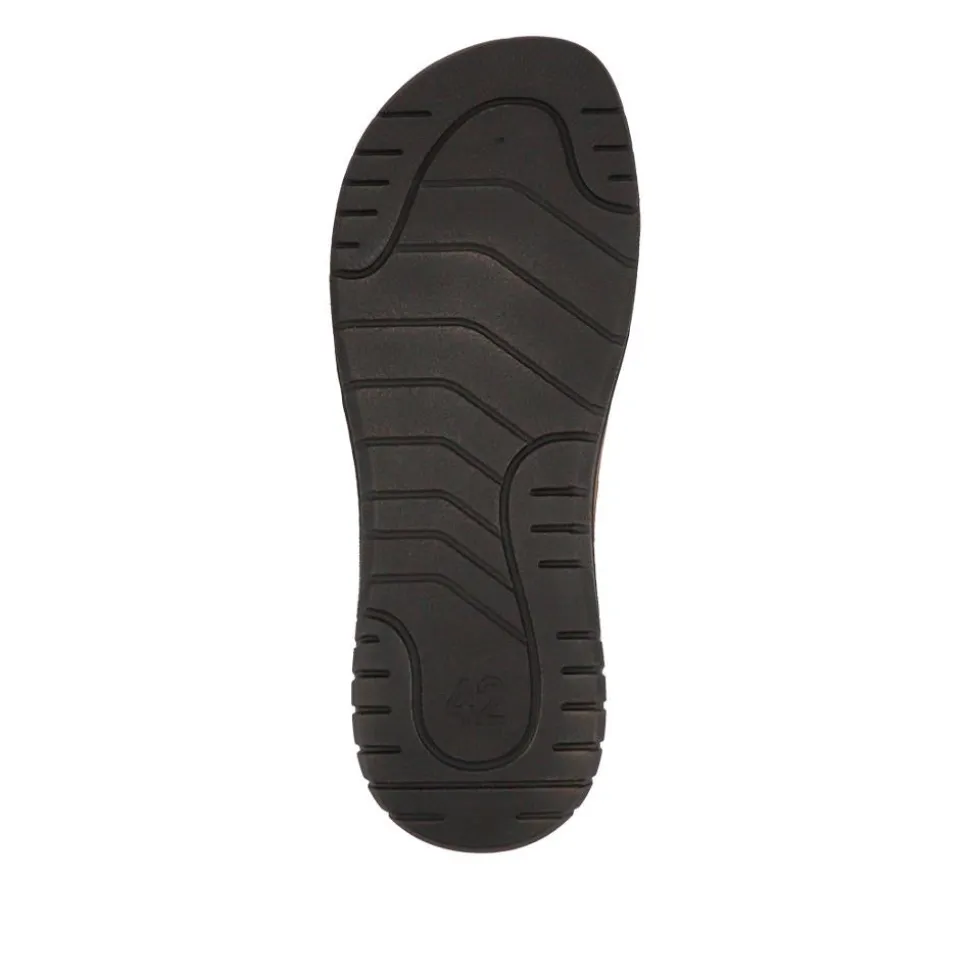 Leather Toe Post Sandals - Brown
