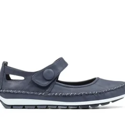 Leather Touch Fastening Mary Janes - Navy