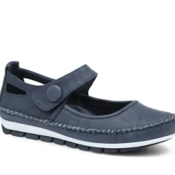 Leather Touch Fastening Mary Janes - Navy