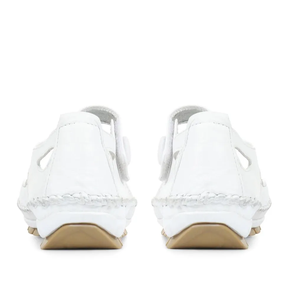 Leather Touch Fastening Mary Janes - White
