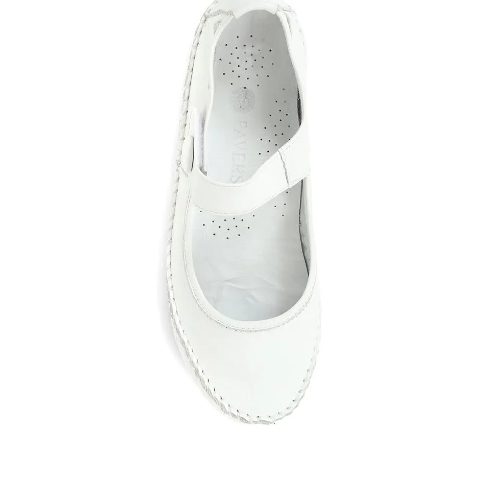 Leather Touch Fastening Mary Janes - White