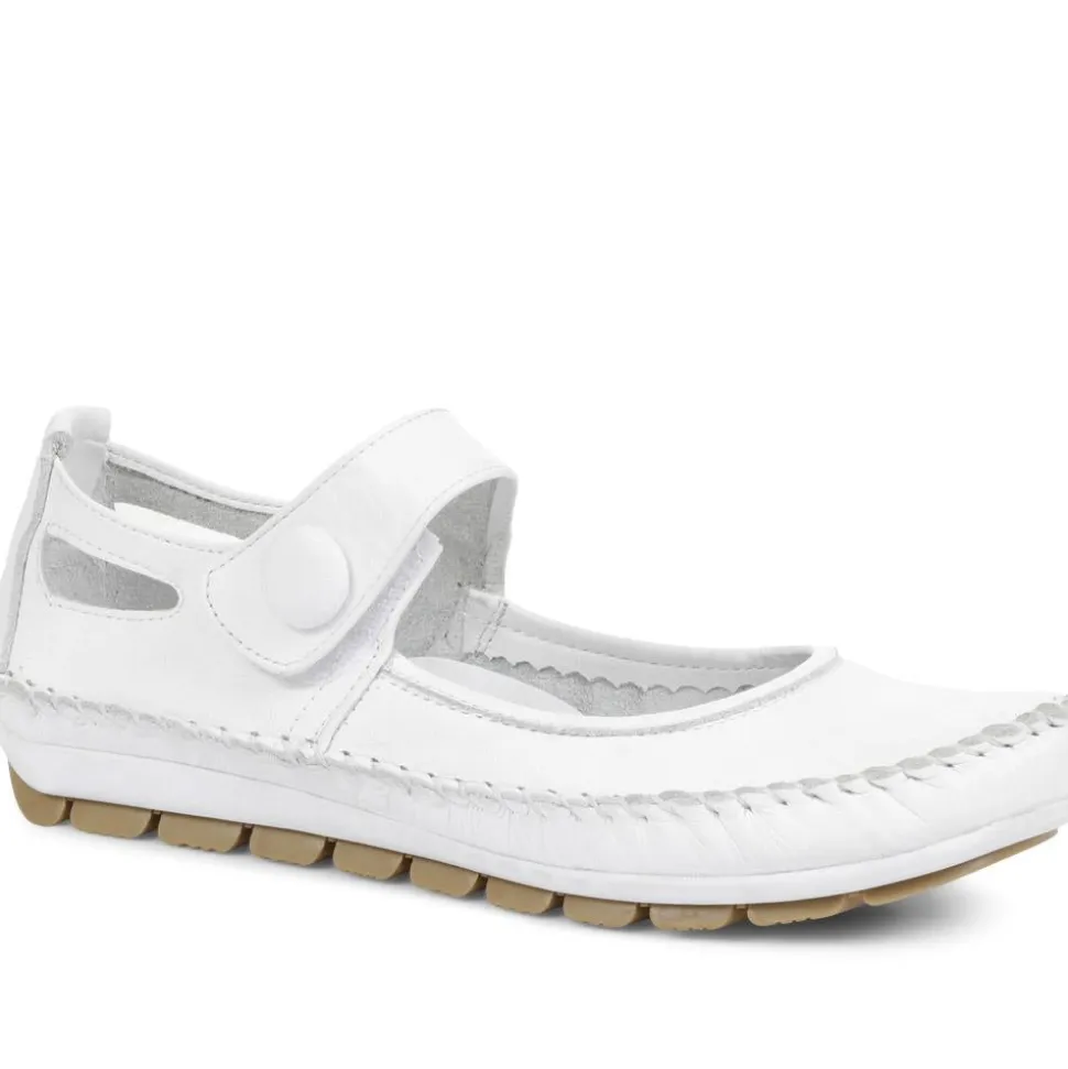 Leather Touch Fastening Mary Janes - White