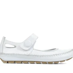 Leather Touch Fastening Mary Janes - White