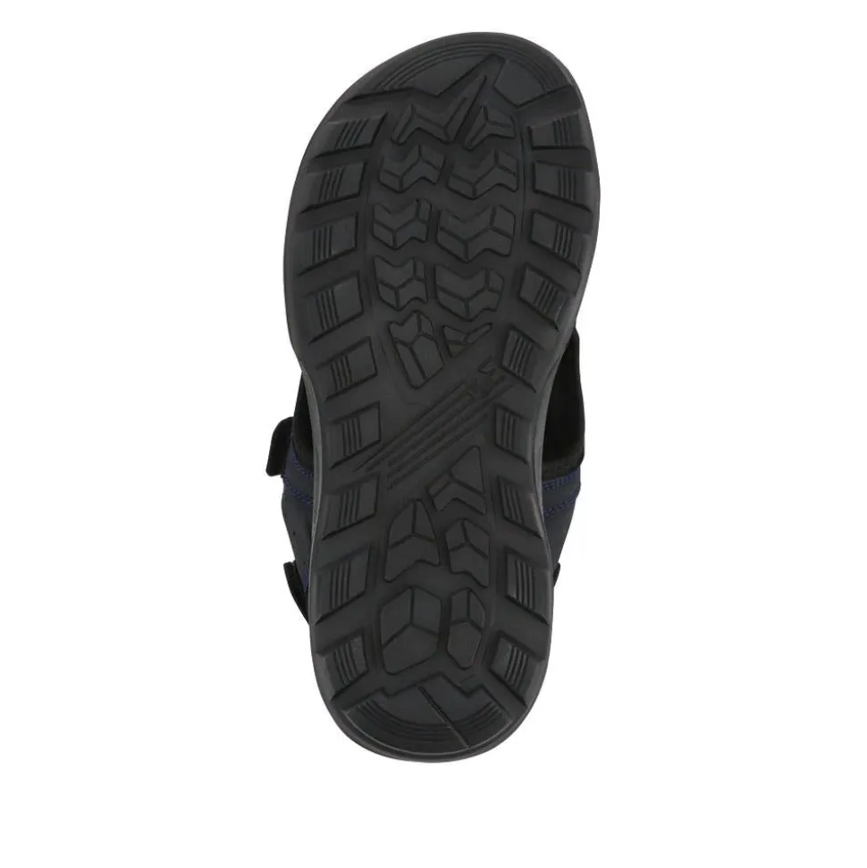 Leather Touch-Fastening Sandals - Navy