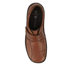 Leather Touch-Fastening Shoes - Brown
