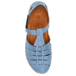 Leather Touch Fasten Mary Janes - Blue