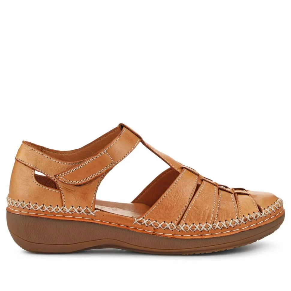 Leather Touch Fasten Mary Janes - Brown