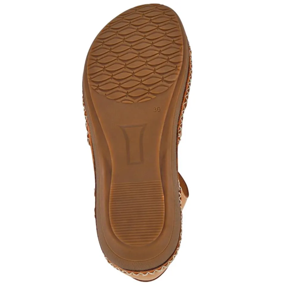 Leather Touch Fasten Mary Janes - Brown