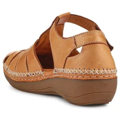 Leather Touch Fasten Mary Janes - Brown