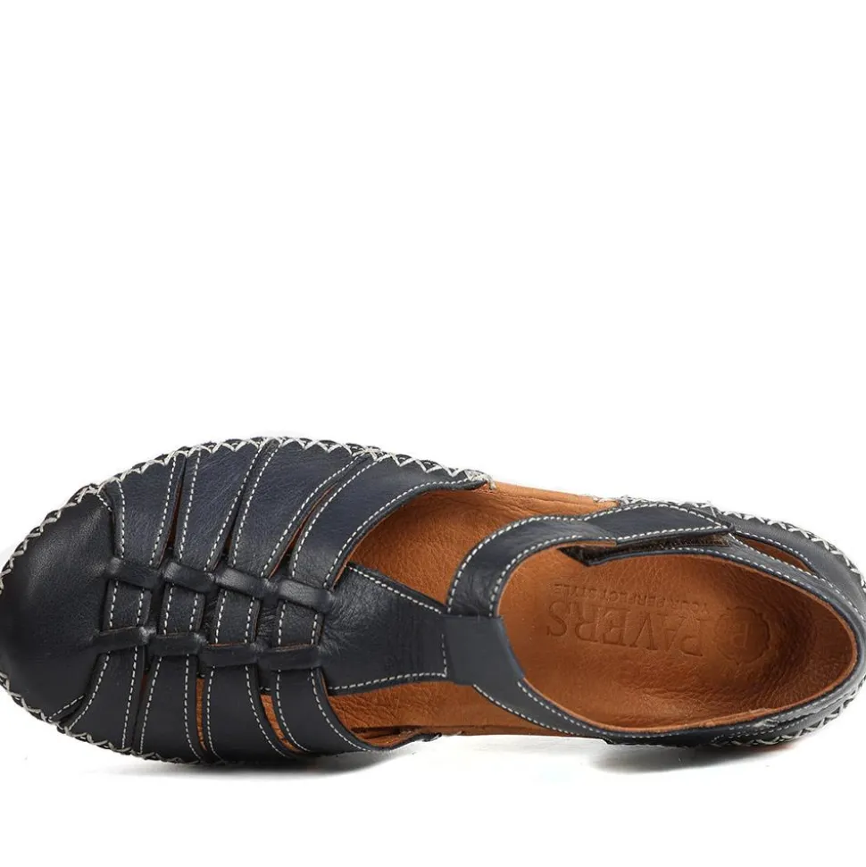 Leather Touch Fasten Mary Janes - Navy
