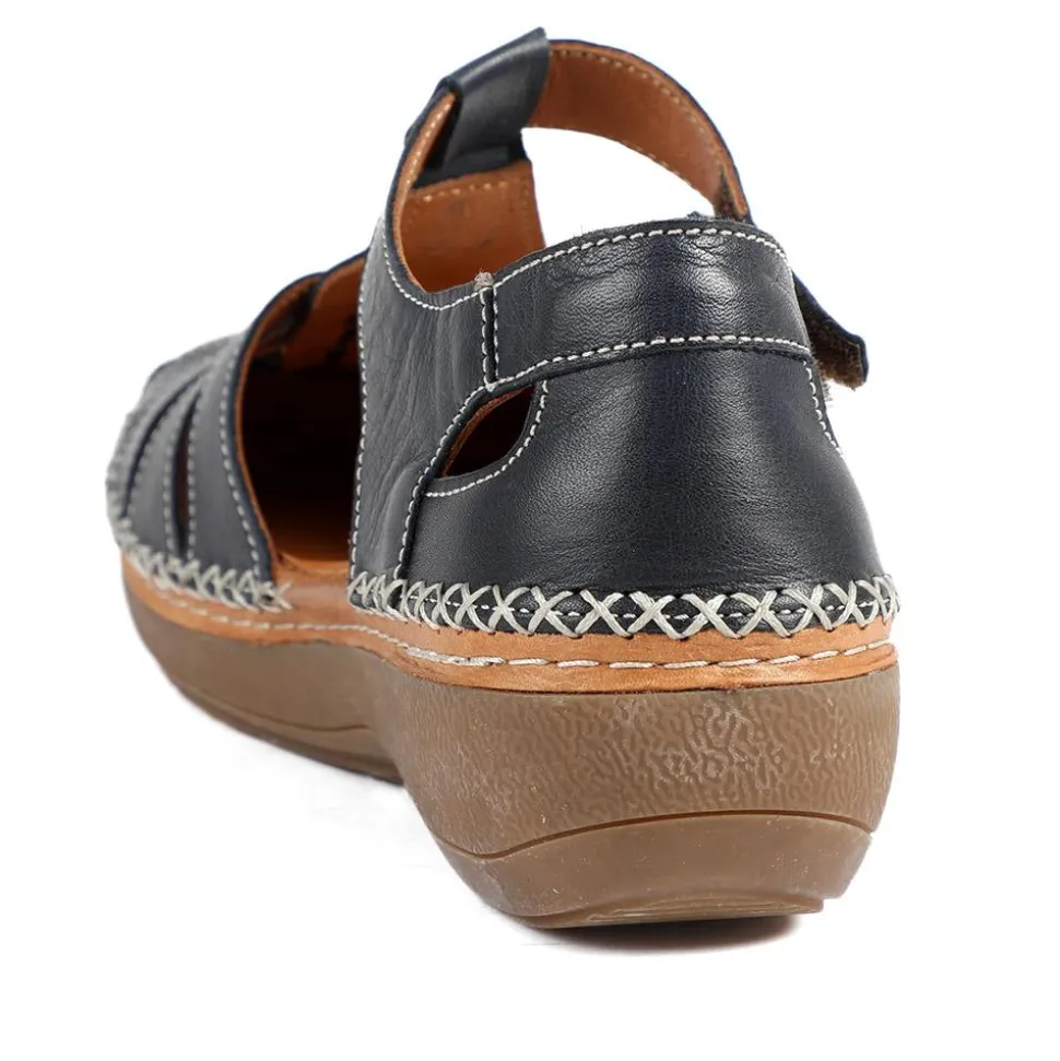 Leather Touch Fasten Mary Janes - Navy
