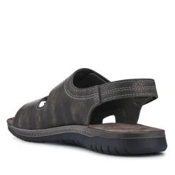 Leather Triple Touch-Fasten Sandals - Black