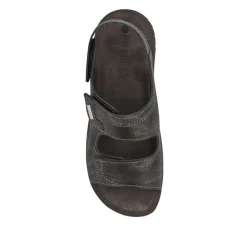 Leather Triple Touch-Fasten Sandals - Black