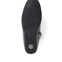 Leather Wedge Ankle Boots - Black