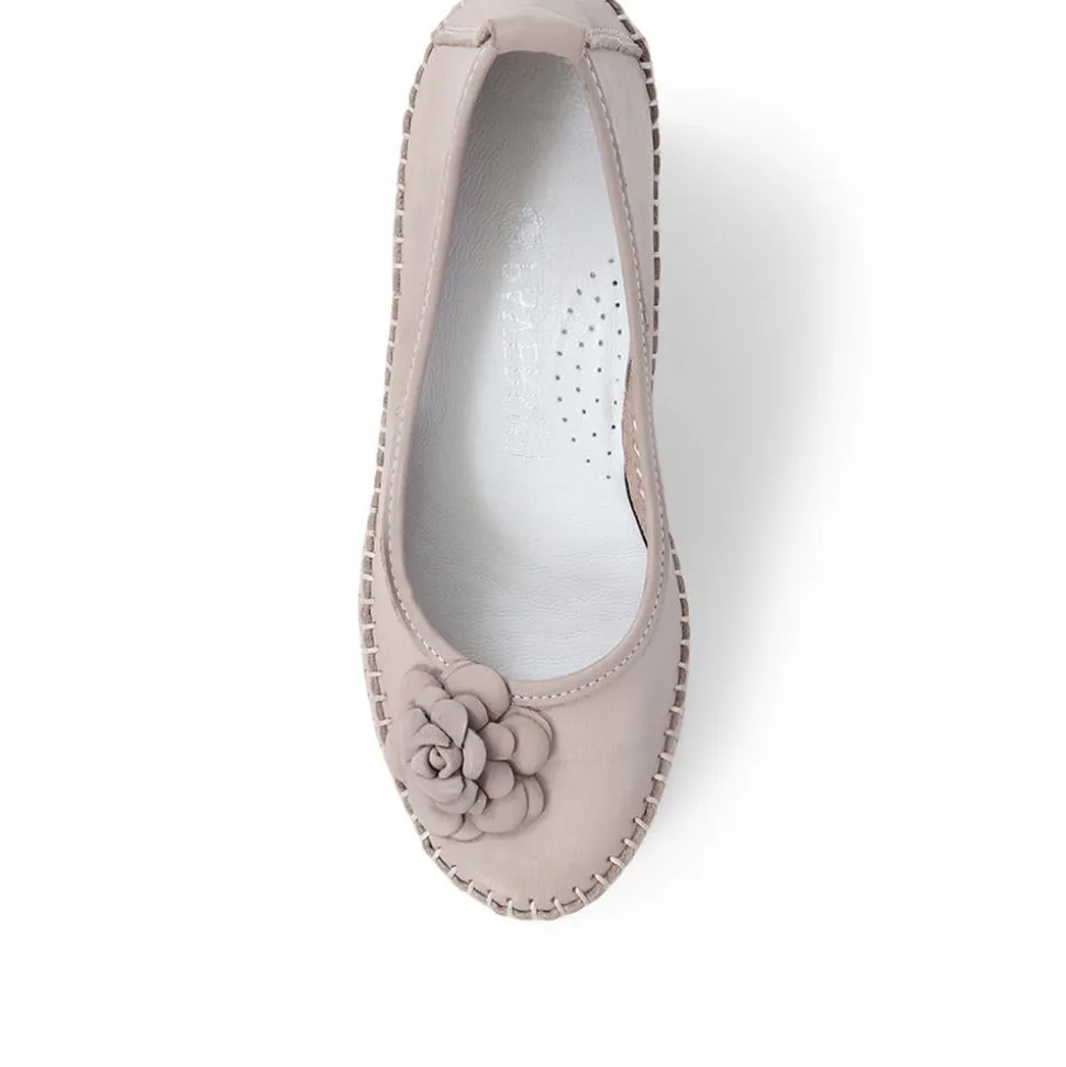 Leather Wedge Shoes - Grey