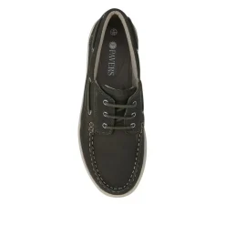 Leather Wide-Fit Boat Shoes - Green