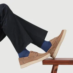 Leather Wide-Fit Boat Shoes - Stone