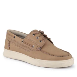 Leather Wide-Fit Boat Shoes - Stone