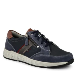 Leather Wide-Fit Lace-Up Shoes - Blue