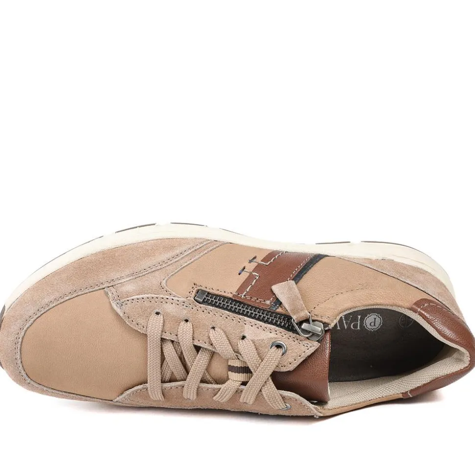Leather Wide-Fit Lace-Up Shoes - Sand