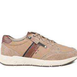 Leather Wide-Fit Lace-Up Shoes - Sand