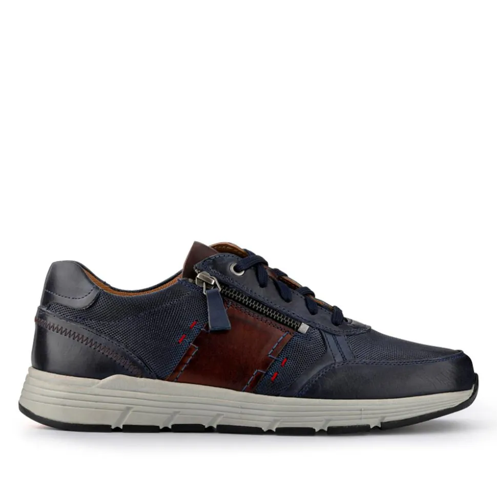 Leather Wide-Fit Slip-Ons - Blue