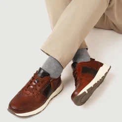 Leather Wide-Fit Slip-Ons - Cognac