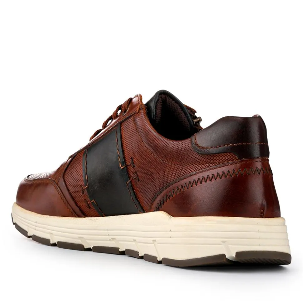 Leather Wide-Fit Slip-Ons - Cognac