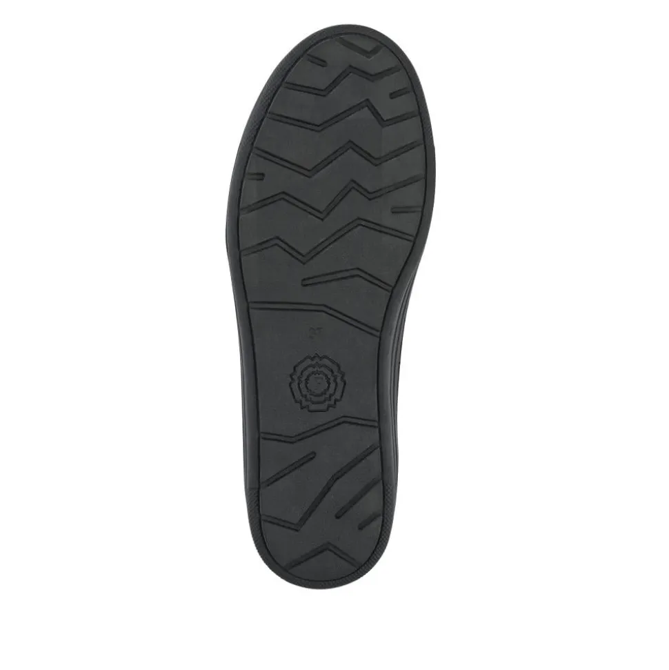 Leather Zip-Fasten Slip-On Shoes - Black