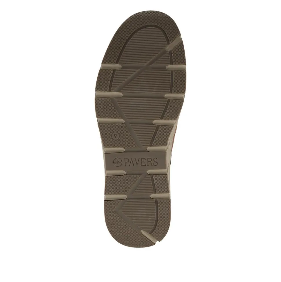 Leather Zip & Lace Fasten Casual Shoes - Brown