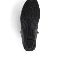 Leather Zip-Up Ankle Boots - Black