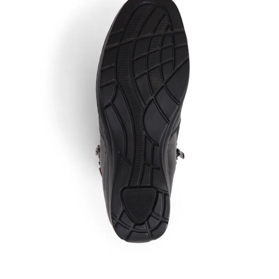 Leather Zip-Up Ankle Boots - Black
