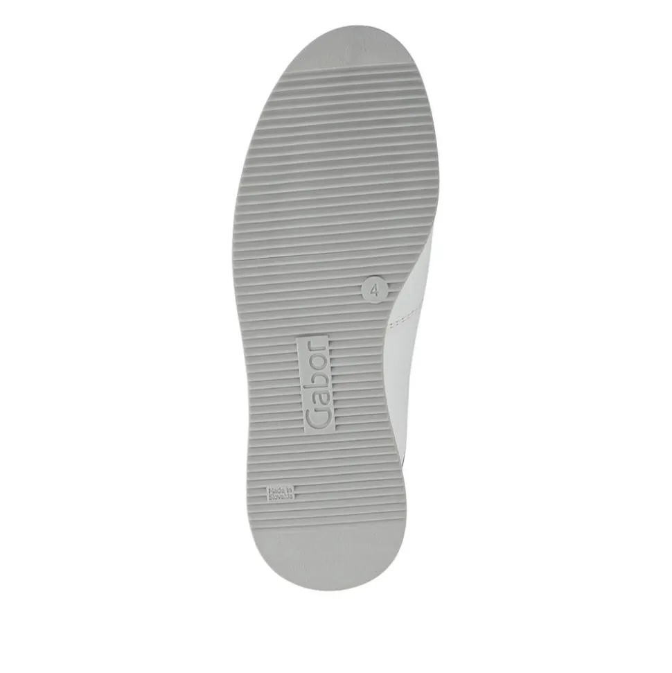 Leather Zip-Up Casual Trainers - White-Silver