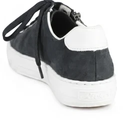 Leather Zip-Up Trainers - Navy