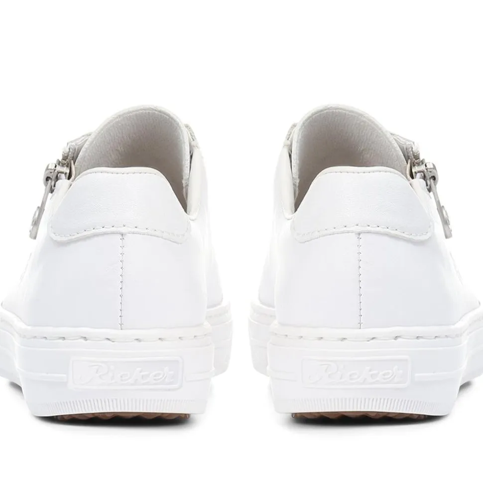 Leather Zip-Up Trainers - White