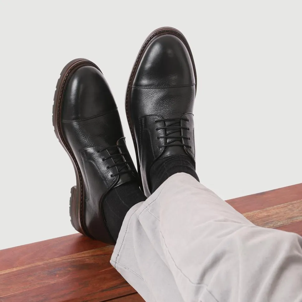 Ledbury Leather Lace-Up Shoes - Black