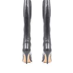 Leilani Knee High Stiletto Boots - Black