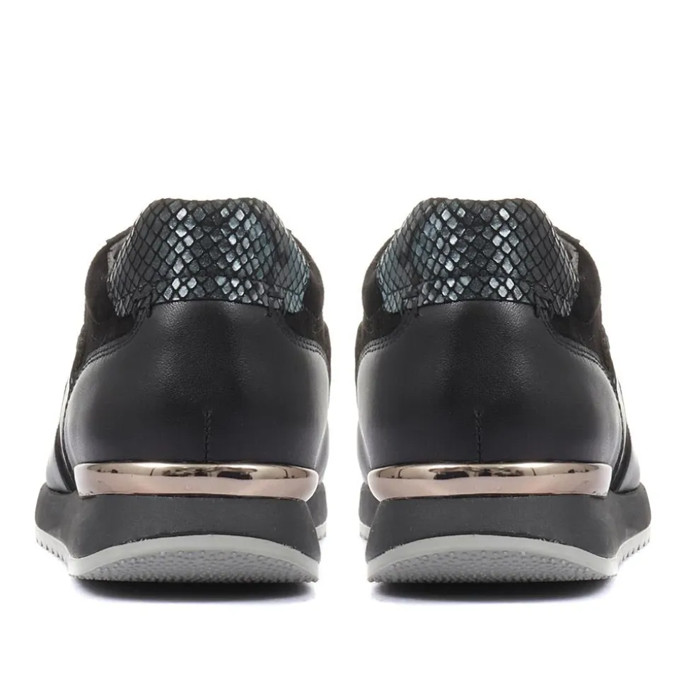 Leiza Leather Trainers - Black Multi