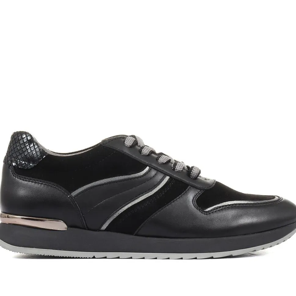 Leiza Leather Trainers - Black Multi