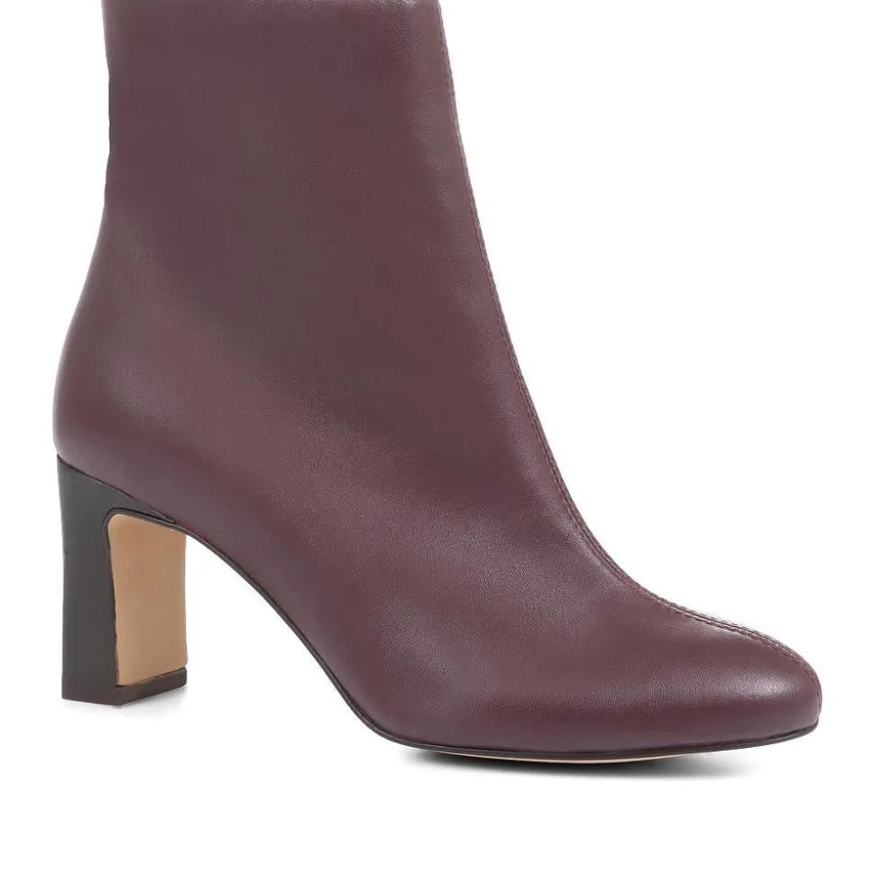 Letty Heeled Ankle Boots - Burgundy