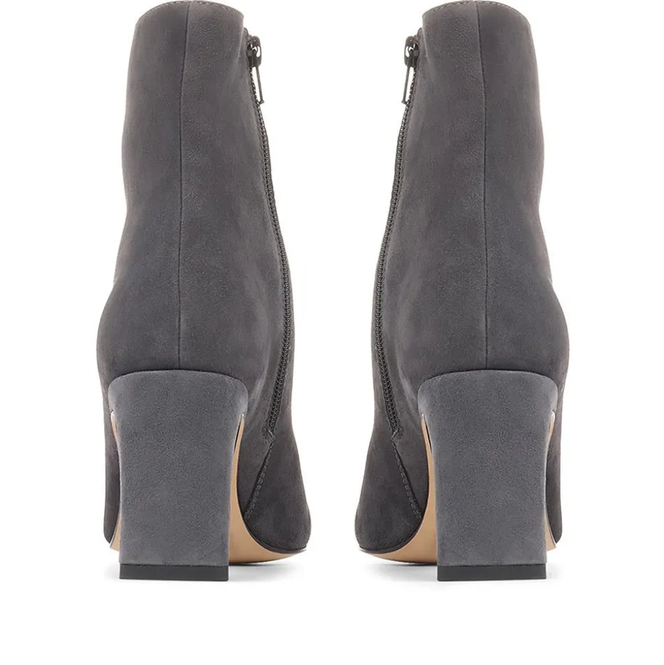 Letty Heeled Ankle Boots - Grey