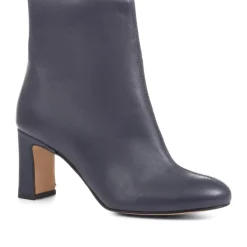 Letty Heeled Ankle Boots - Navy
