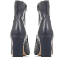 Letty Heeled Ankle Boots - Navy
