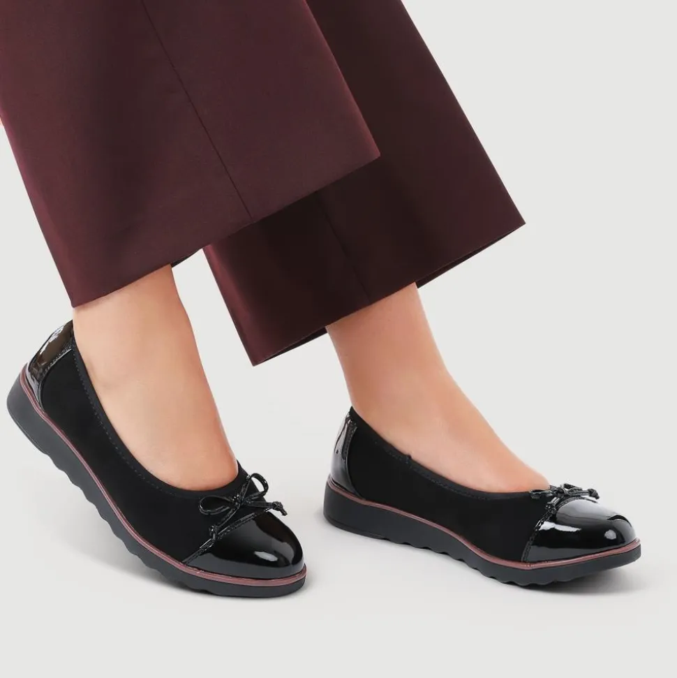 Lightweight Ballet Pumps - Black-Black Patent