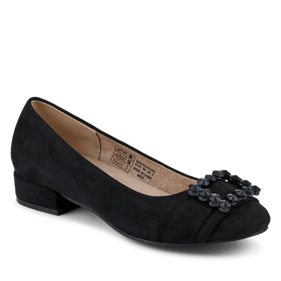 Lightweight Cushioned Block Heel Pumps - Black