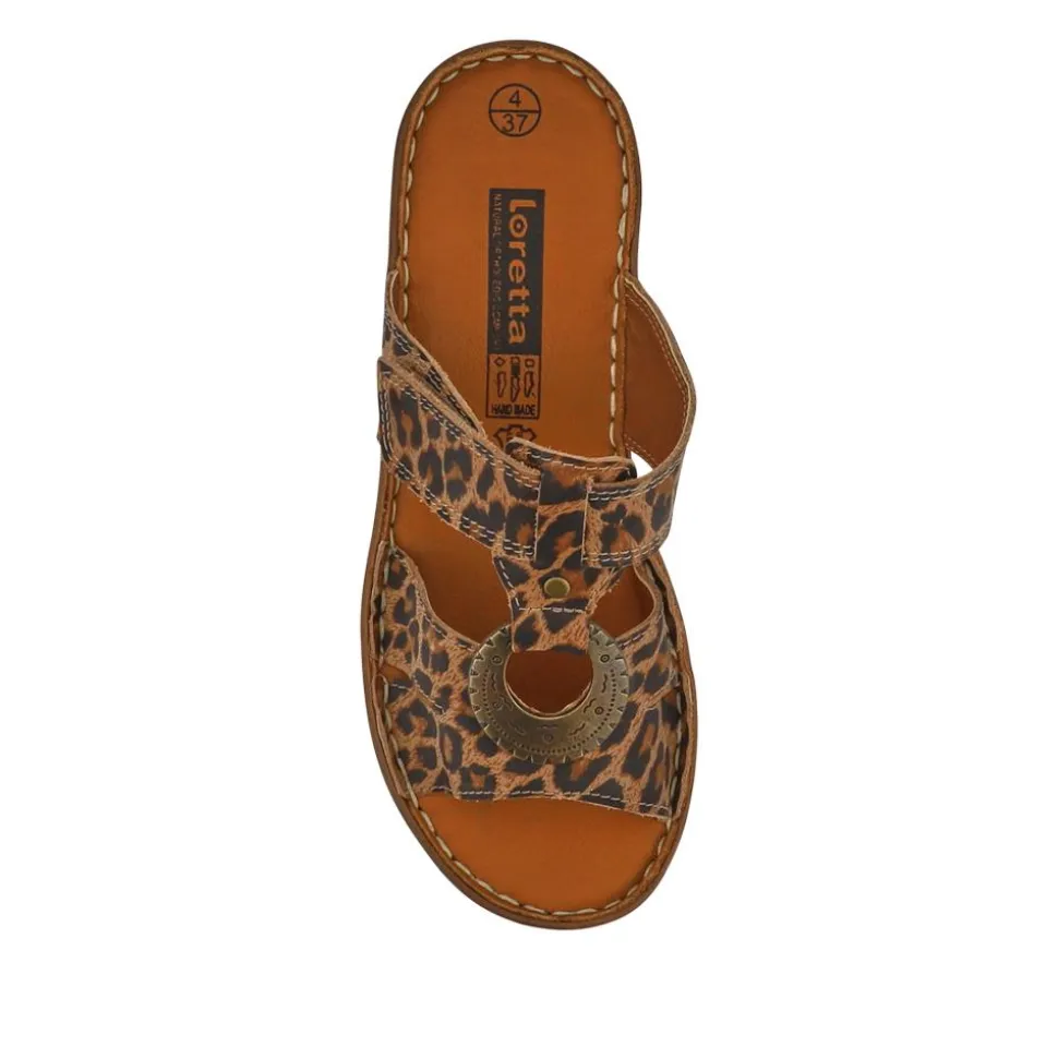 Lightweight Cushioned Leather Mules - Leopard