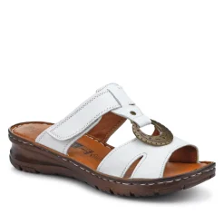 Lightweight Cushioned Leather Mules - White