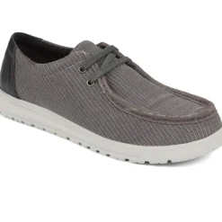 Lightweight Lace-Up Boat Shoes - Grey