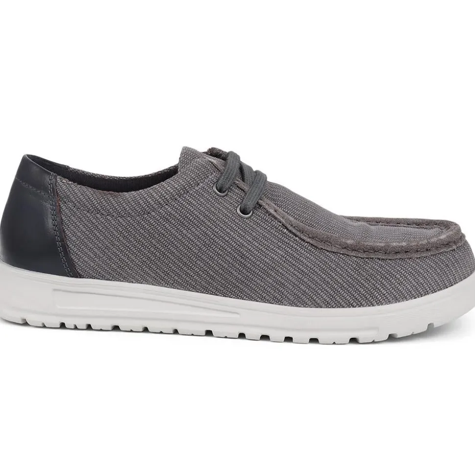 Lightweight Lace-Up Boat Shoes - Grey