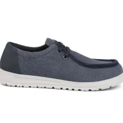 Lightweight Lace-Up Boat Shoes - Navy